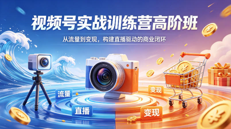 视频号实战训练营高阶班，从流量到变现，构建直播驱动的商业闭环(26年4月)-副业网