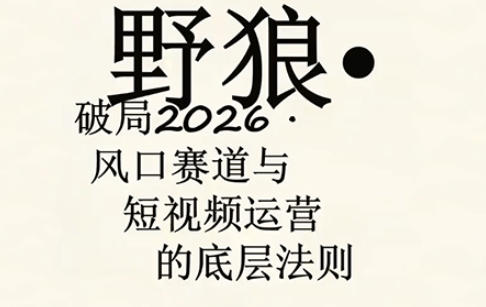 野狼团队·多平台实操运营课,覆盖AI口播、服装、好物、漫剪等热门玩法(更新4月29日)-副业网