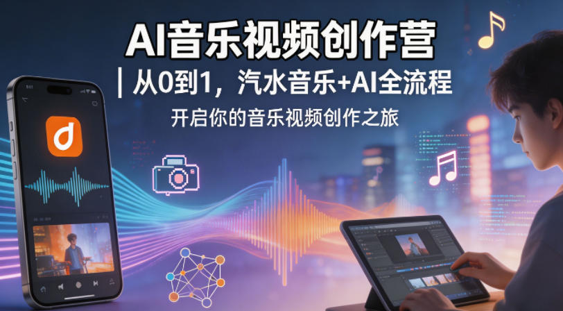AI音乐视频创作营|从0到1,汽水音乐+AI全流程,开启你的音乐视频创作之旅-副业网