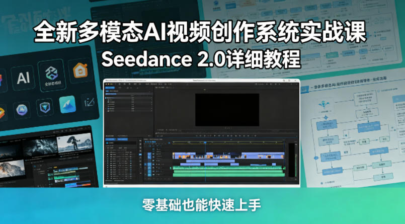 全新多模态AI视频创作系统实战课,Seedance 2.0详细教程,零基础也能快速上手-副业网