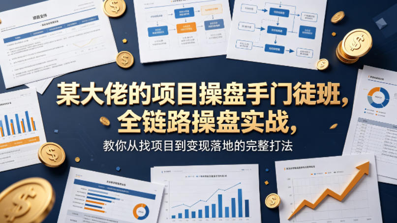 某大佬的项目操盘手门徒班,全链路操盘实战,教你从找项目到变现落地的完整打法-副业网
