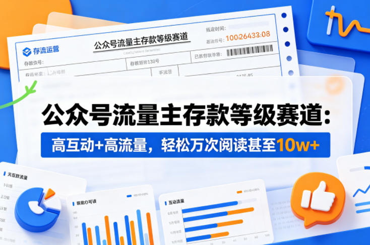 公众号流量主之存款等级赛道,高互动+高流量,轻松达到万次阅读,甚至10w+-副业网