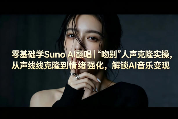 零基础学Suno AI翻唱|《吻别》人声克隆实操,从声线克隆到情绪强化,解锁AI音乐变现-副业网