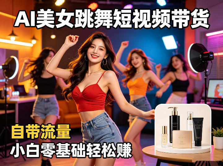 AI美女跳舞短视频带货:自带流量,小白零基础轻松賺,详细拆解-副业网