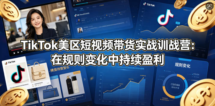 TikTok美区短视频带货实战训战营:在规则变化中持续盈利-副业网