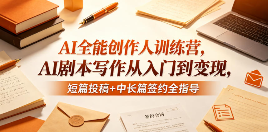 AI全能创作人训练营,AI剧本写作从入门到变现,短篇投稿+中长篇签约全指导-副业网