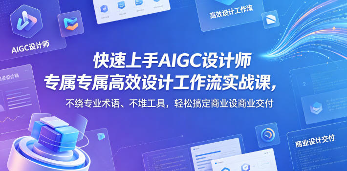 快速上手AIGC设计师专属高效设计工作流实战课,不绕专业术语、不堆工具,轻松搞定商业设计交付-副业网