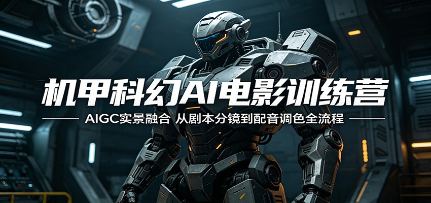 机甲科幻AI电影训练营：AIGC实景融合，从剧本分镜到配音调色全流程-副业网
