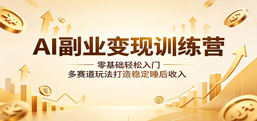 AI副业变现训练营：零基础轻松入门，多赛道玩法打造稳定睡后收入-副业网