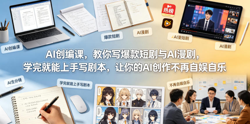 AI创编课，教你写爆款短剧与AI漫剧，学完就能上手写剧本，让你的AI创作不再自娱自乐-副业网