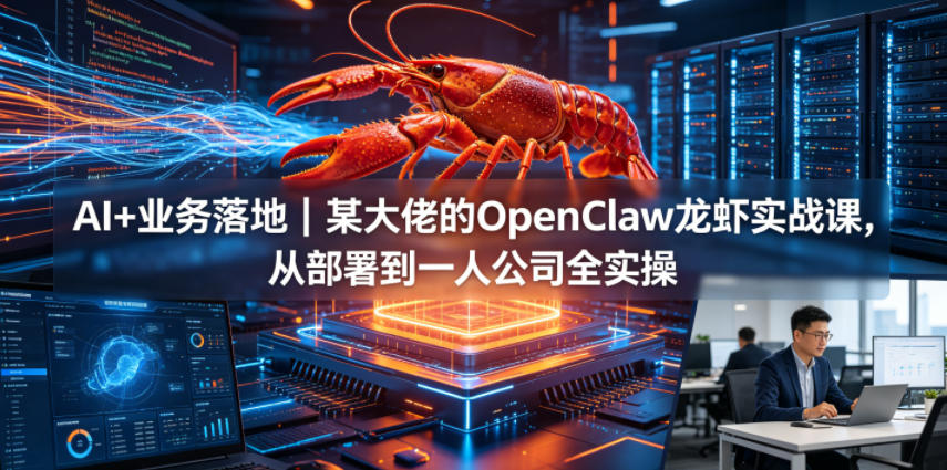 AI+业务落地|某大佬的OpenClaw小龙虾实战课,从部署到一人公司全实操-副业网
