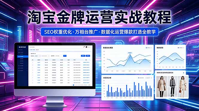 2026 淘宝金牌运营实战教程,SEO权重优化万相台推广,数据化运营爆款打造全教学-副业网