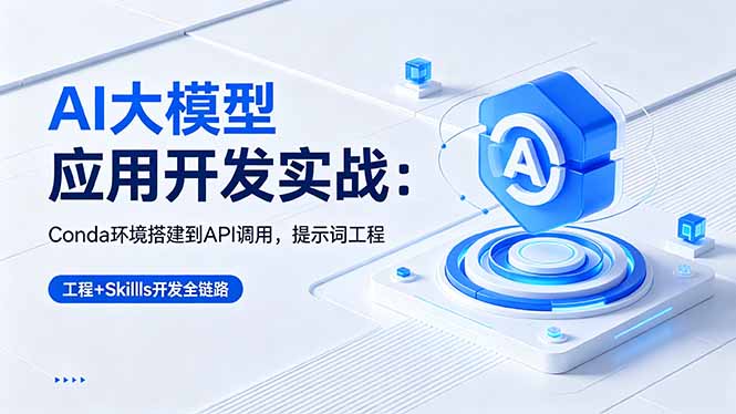 AI 大模型应用开发实战:Conda环境搭建到API调用,提示词工程+Skills开发全链路-副业网
