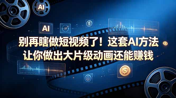 别再瞎做短视频了!这套 AI 方法让你做出大片级动画还能赚钱【原创双语字幕】-副业网