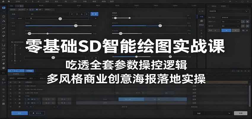 零基础SD智能绘图实战课:吃透全套参数操控逻辑,多风格商业创意海报落地实操-副业网