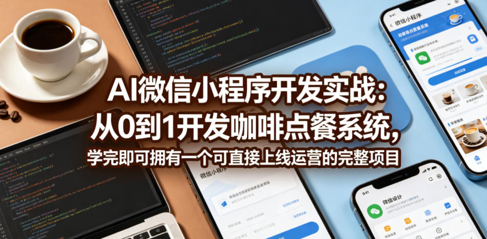 AI微信小程序开发实战:从0到1开发咖啡点餐系统,学完即可拥有一个可直接上线运营的完整项目-副业网