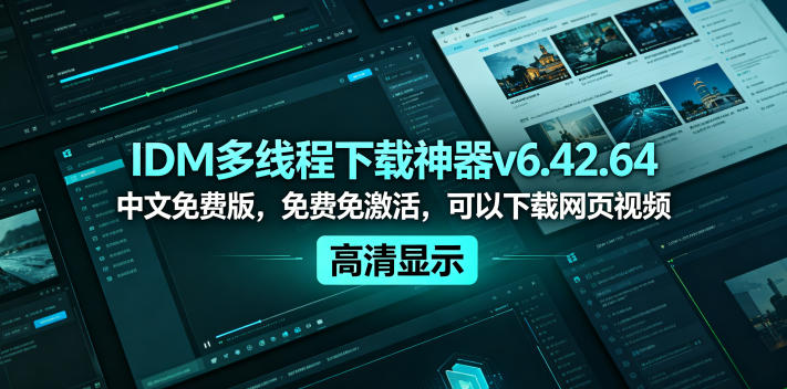 IDM多线程下载神器v6.42.64中文免费版，免费免激活，可以下载网页视频(例如飞书文档内的视频)-副业网