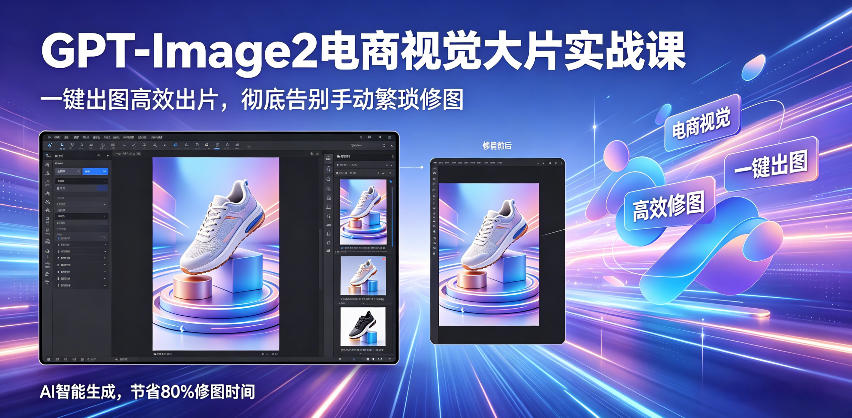 GPT-Image2电商视觉大片实战课，一键出图高效出片，彻底告别手动繁琐修图(更新)-副业网