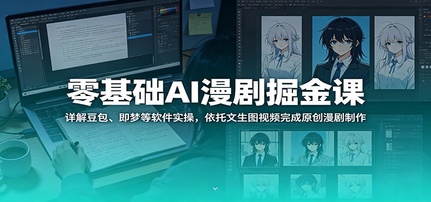 零基础AI漫剧掘金课：详解豆包、即梦等软件实操，依托文生图视频完成原创漫剧制作-副业网