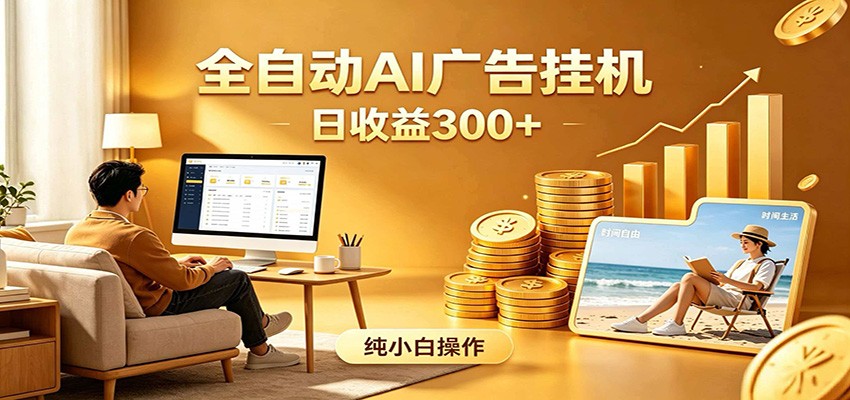 AI风口项目，全程解放双手，后台自动运行赚取收益，每天稳定收益300+-副业网
