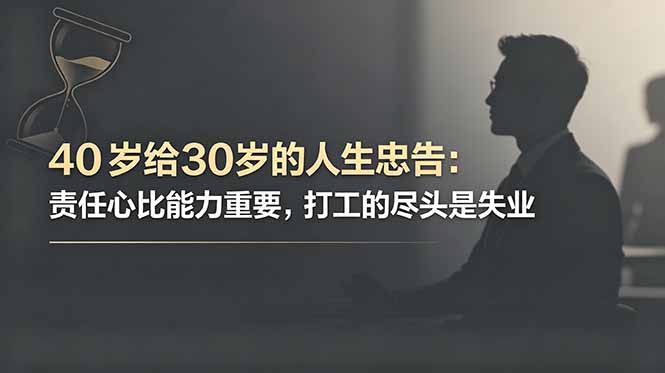 付费文章:40岁给30岁的人生忠告:责任心比能力重要,打工的尽头是失业-副业网