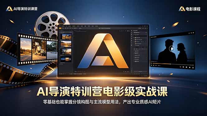 AI导演特训营电影级实战课，零基础也能掌握分镜构图与主流模型用法，产出专业质感AI短片-副业网