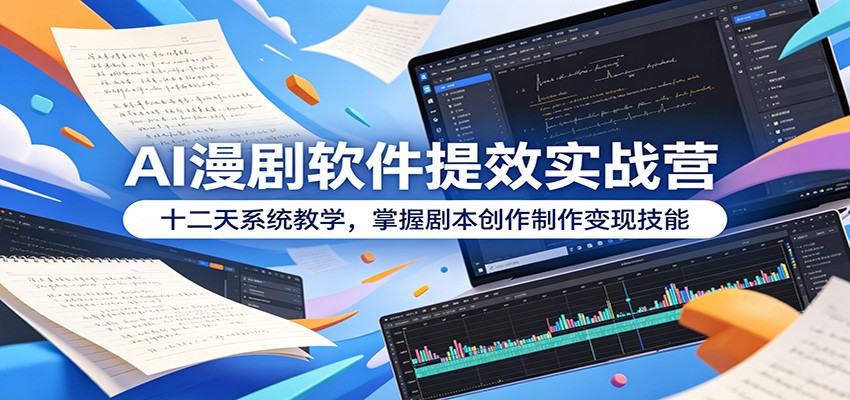 AI漫剧软件提效实战营：十二天系统教学，掌握剧本创作制作变现技能-副业网