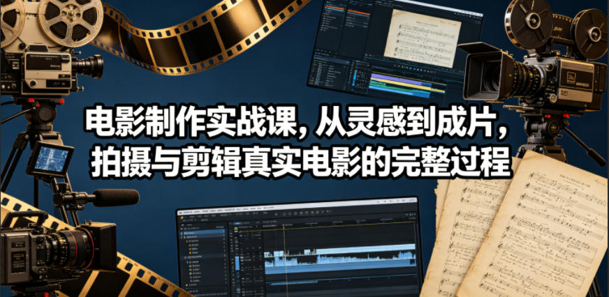电影制作实战课，从灵感到成片，拍摄与剪辑真实电影的完整过程【原创双语字幕】-副业网