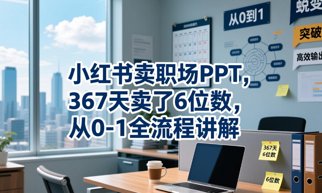 小红书卖职场PPT，367天卖了6位数，从0-1全流程讲解-副业网