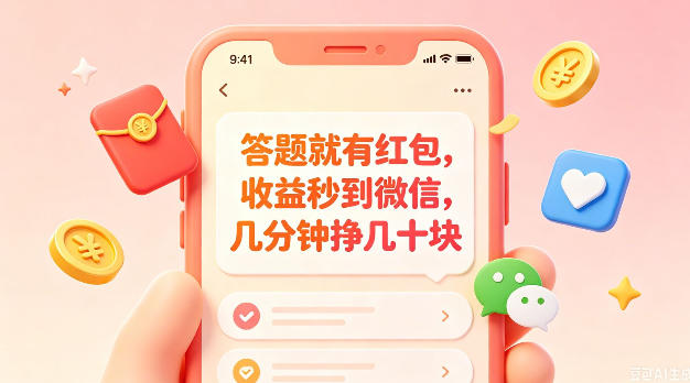 答题就有红包，收益秒到微信，几分钟挣几十块，学生党上班族宝妈都可以玩【揭秘】-副业网