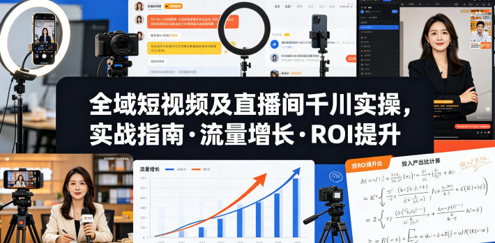 全域短视频及直播间千川实操，实战指南·流量增长·ROI提升(更新)-副业网