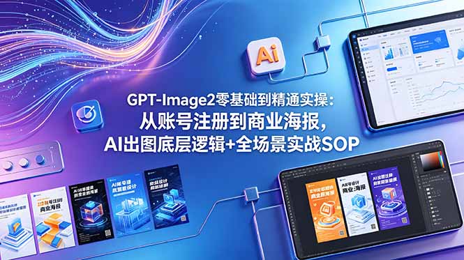GPT-Image2零基础到精通实操：从账号注册到商业海报，AI出图底层逻辑+全场景实战SOP-副业网