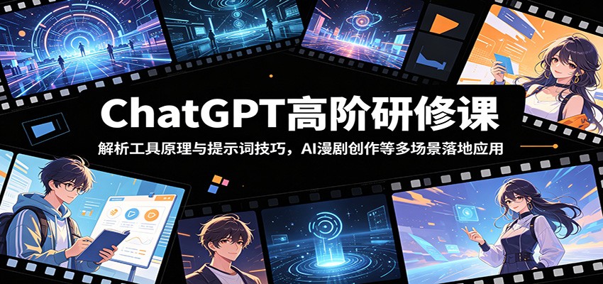 ChatGPT高阶研修课：解析工具原理与提示词技巧，AI漫剧创作等多场景落地应用-副业网