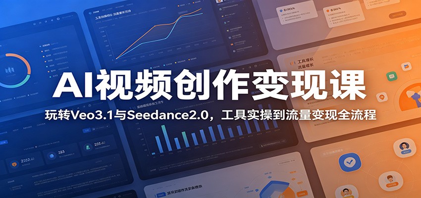 AI视频创作变现课：玩转Veo3.1与Seedance2.0，工具实操到流量变现全流程-副业网