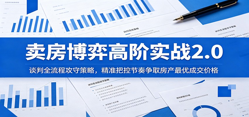 卖房博弈高阶实战2.0：谈判全流程攻守策略，精准把控节奏争取房产最优成交价格-副业网