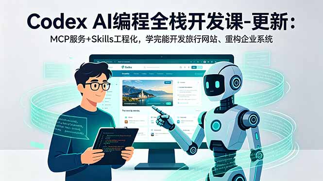 Codex AI编程全栈开发课-更新：MCP服务+Skills工程化，学完能开发旅行网站、重构企业系统-副业网