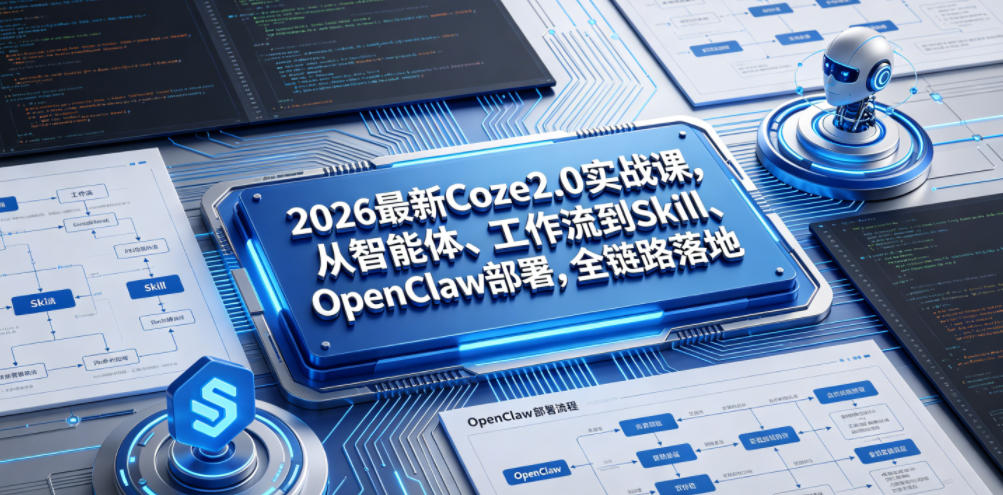 2026最新Coze2.0实战课，从智能体、工作流到Skill、OpenClaw部署，全链路落地-副业网