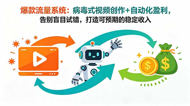 爆款流量系统：病毒式视频创作+自动化盈利，告别盲目试错，打造可预期的稳定收入-副业网