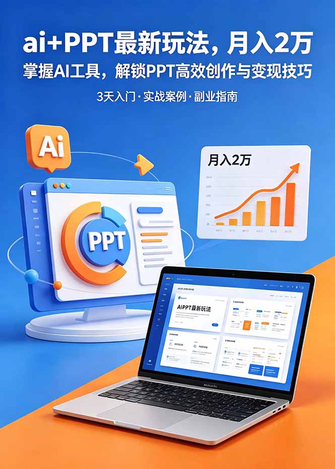 ai+PPT最新玩法，月入2万掌握AI工具，解锁PPT高效创作与变现技巧3天入门，实战案例·副业指南-副业网