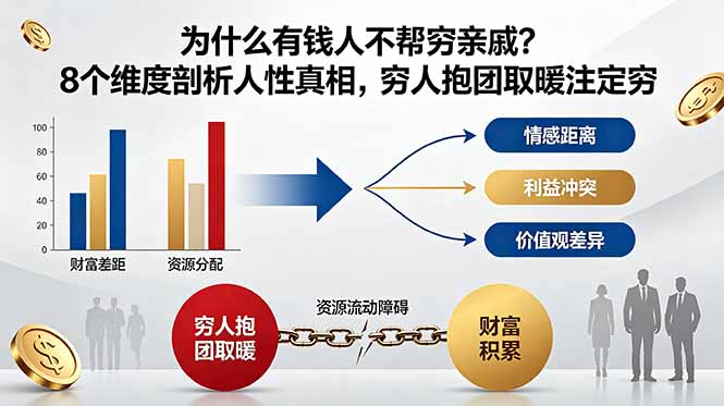 付费文章：为什么有钱人不帮穷亲戚？8个维度剖析人性真相，穷人抱团取暖注定穷-副业网