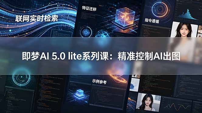 即梦AI 5.0 lite实战课：联网实时检索+特征迁移+指令遵循+示例参考，精准控制AI出图-副业网