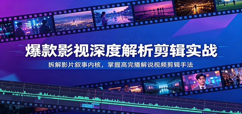 爆款影视深度解析剪辑实战：拆解影片叙事内核，掌握高完播解说视频剪辑手法-副业网