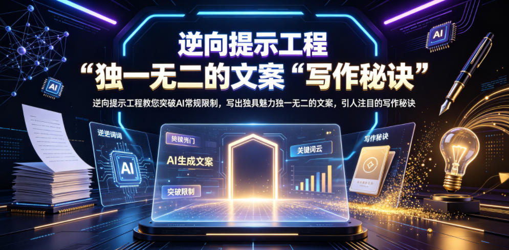 逆向提示工程教您突破AI常规限制，写出独具魅力独一无二的文案，引人注目的写作秘诀【原创双语字幕】-副业网