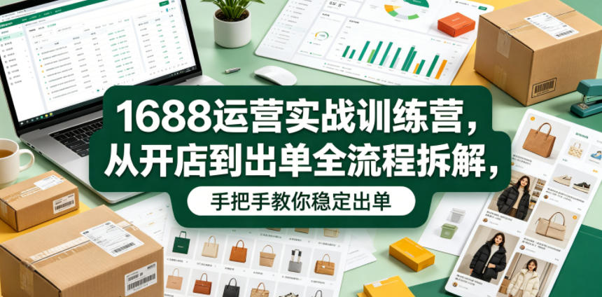 1688运营实战训练营，从开店到出单全流程拆解，手把手教你稳定出单(更新0620)-副业网