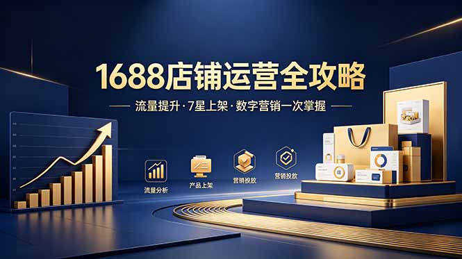 1688店铺没流量?产品上架不到7星?数字营销不会投?全套运营技能一次学(更新6月-副业网
