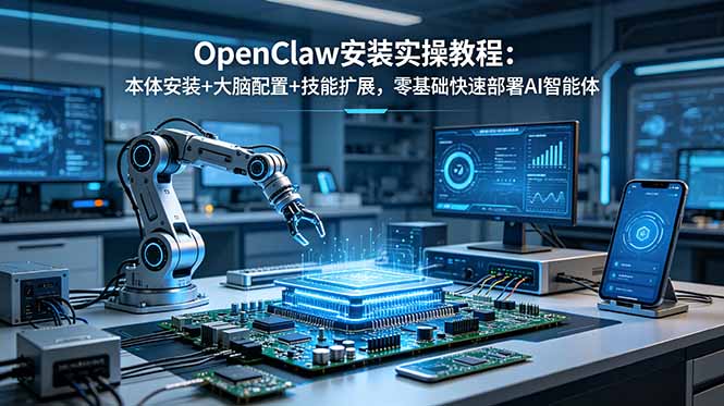 OpenClaw安装实操教程:本体安装+大脑配置+技能扩展,零基础快速部署AI智能体-副业网