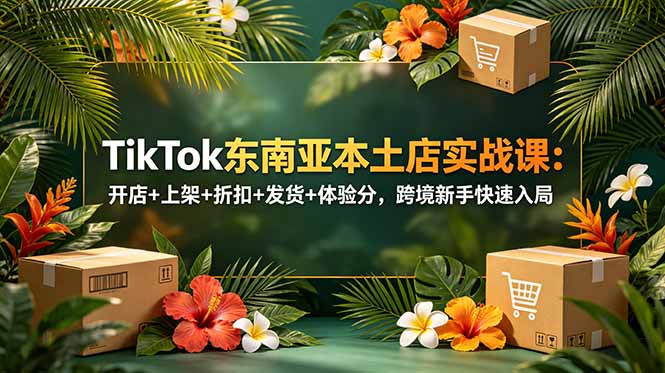 TikTok东南亚本土店实战课:开店+上架+折扣+发货+体验分,跨境新手快速入局-副业网