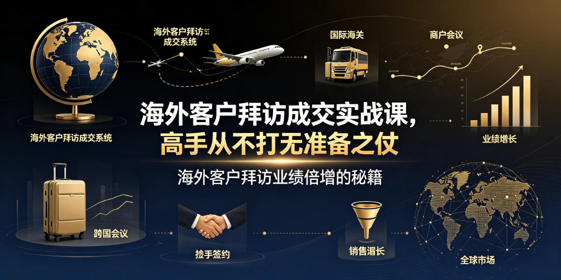 海外客户拜访成交实战课,高手从不打无准备之仗,海外客户拜访业绩倍增的秘籍-副业网