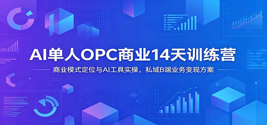 AI单人OPC商业14天训练营：商业模式定位与AI工具实操，私域B端业务变现方案-副业网