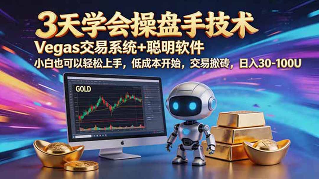 三天学会操盘手技术,vegas技术+聪明软件,小白也可以轻松上手,日入500+-副业网